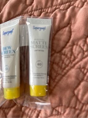 Supergoop! White Sunscreen Tubes with Yellow Caps Duo